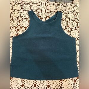 Like New! Beyond Yoga Women's Green Space-Dye Cropped Sleeveless Yoga Tank Top